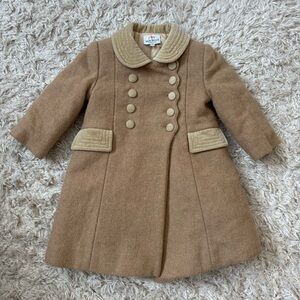 Macleod camel-colored, double-breasted girls' wool-blend coat Size 12 Months